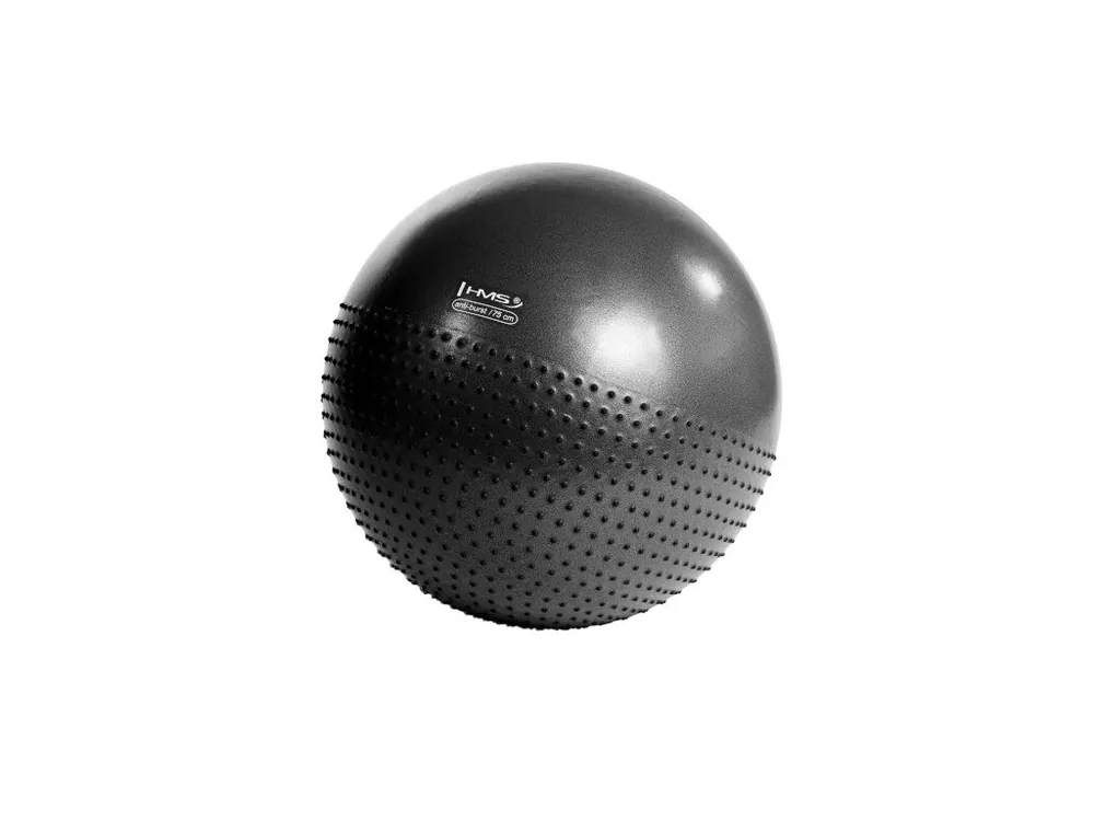 Masážní gymnastický míč HMS YB03 75 cm, černý Nízká Cena