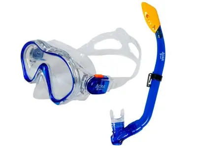 Šnorchlovací set 2 v 1, DĚTSKÝ, MODRÝ, obsahuje masku a šnorchl Poslední Šance