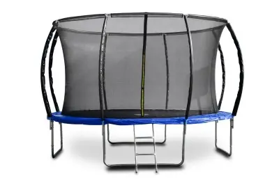 Vrácení Zdarma Trampolína G21 SpaceJump, 366 cm, modrá, s ochrannou sítí + schůdky zdarma
