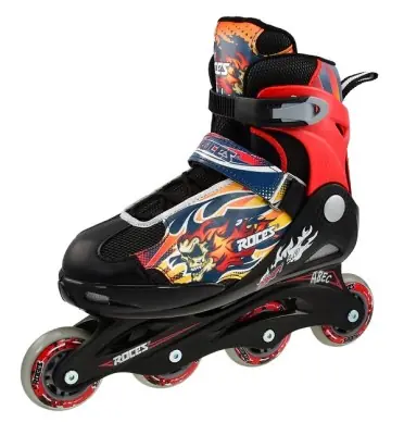 Originální Kolečkové brusle ROCES COMPY 5.0 Boy, černo - červené, vel. L (38-41)