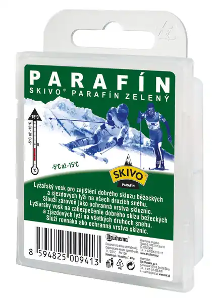 Oblíbený Lyžařský vosk Skivo parafín zelený