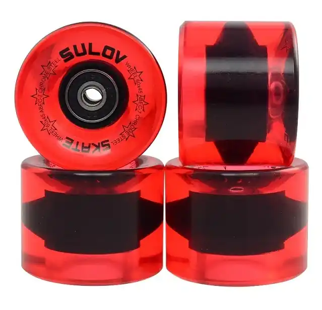 Ověřený Kolečka na pennyboard Sulov 60x45 (85A) red clear vč. ložisek - 4ks