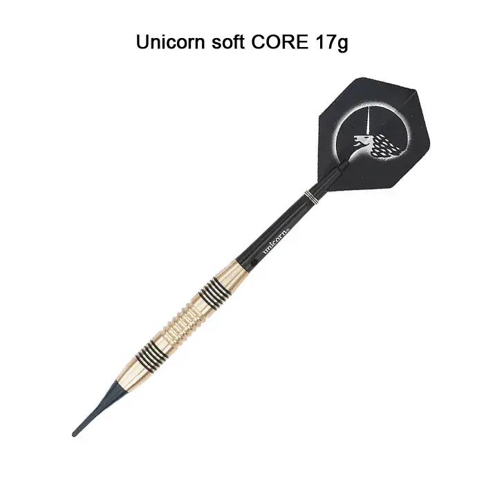 Vrácení Zdarma Sada soft šipek Unicorn CORE 17g, brass