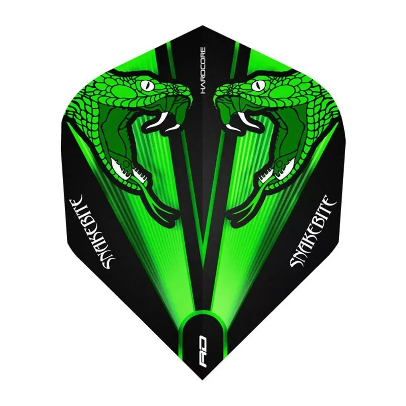Super Cena Letky na šipky Red Dragon Hardcore Peter Wright Snakebite zelené