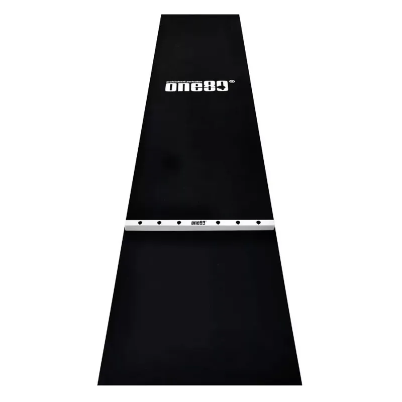 ONE80 Pryžový koberec před terč s dřevěnou hranicí hodu 62 cm, černo-bílý Výprodej