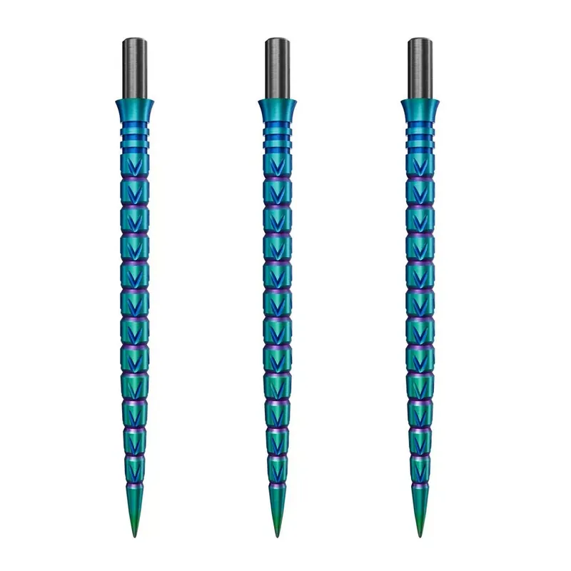 Poslední Šance Náhradní hroty na steel šipky Cuesoul Touch Point II V Cuts duhové, 41mm, 3ks