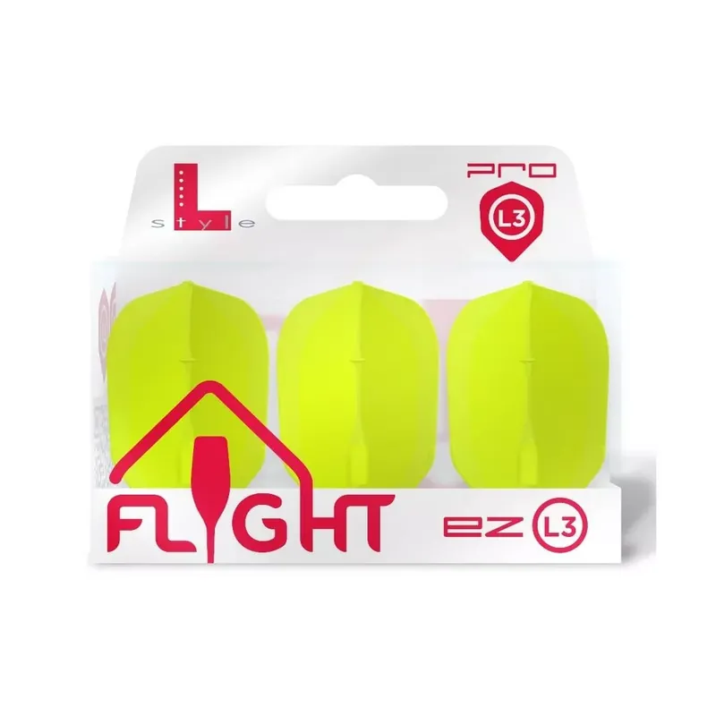 Letky na šipky L-Style L3 Shape EZ Neonově žluté integrovaný Champagne Ring Zlevněný