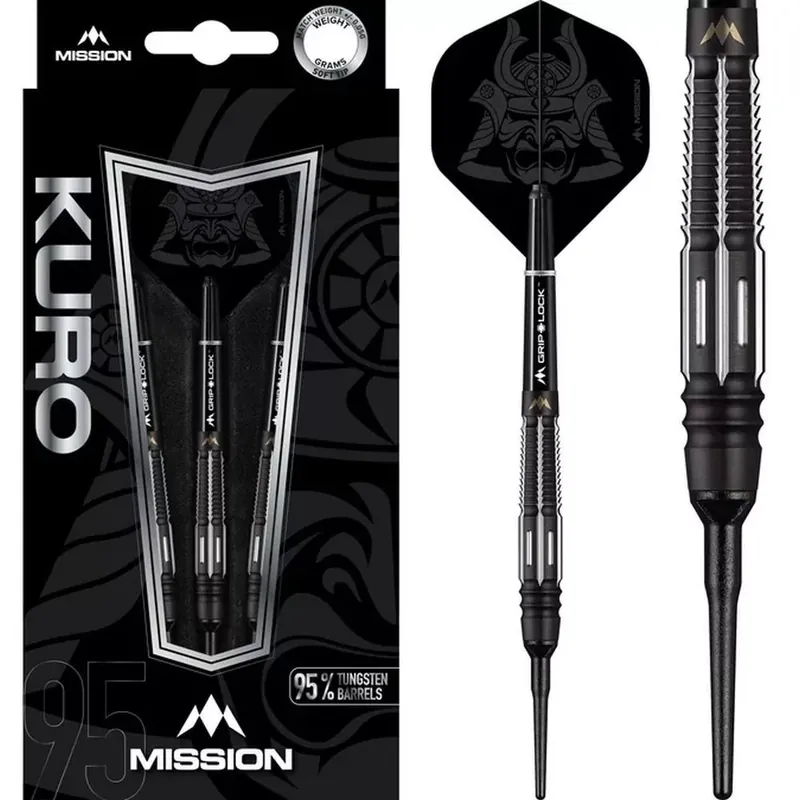 Šipky soft Mission Kuro 21g Black M4 Rear Taper 95% wolfram Dokud Zásoby Vydrží