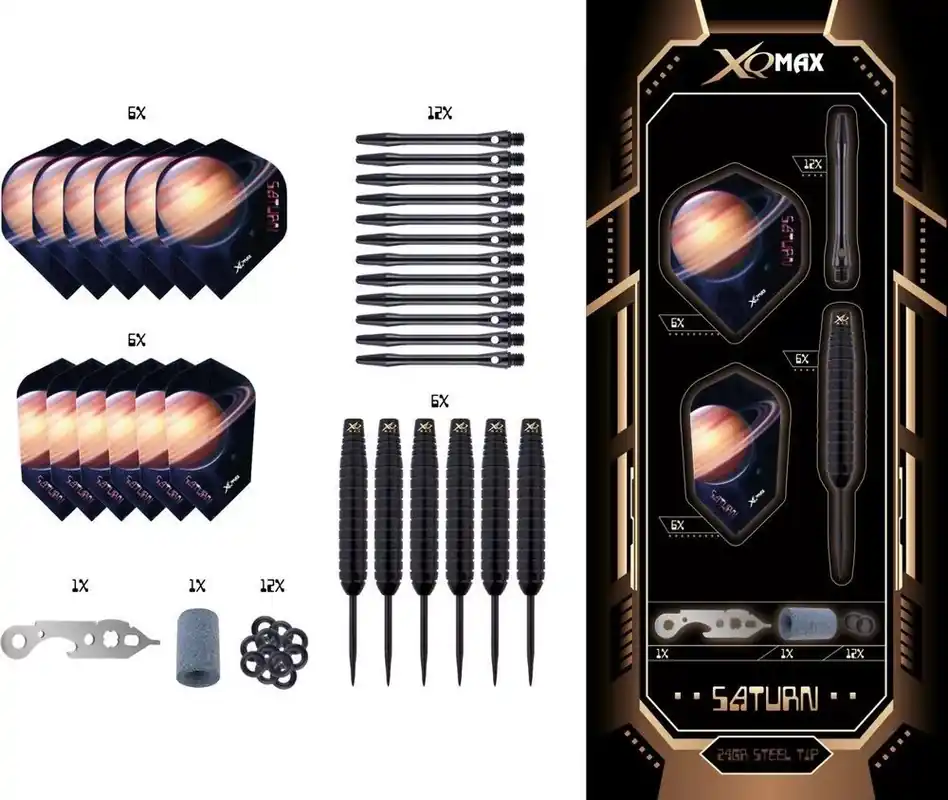 Šipky steel XQ Max Saturn Dual 22g brass, 2 sety Objednat Nyní