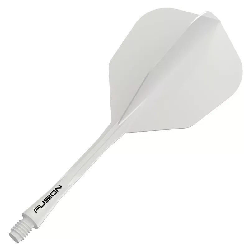 Cenový Hit Winmau Fusion průhledné bílé integrované No6 letky a dlouhé násadky