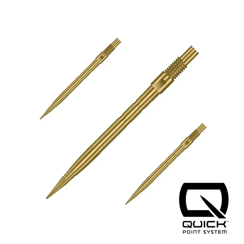 Hroty na šipky Harrows Quick Point Micro Grip zlaté 30mm 3ks Aktuální