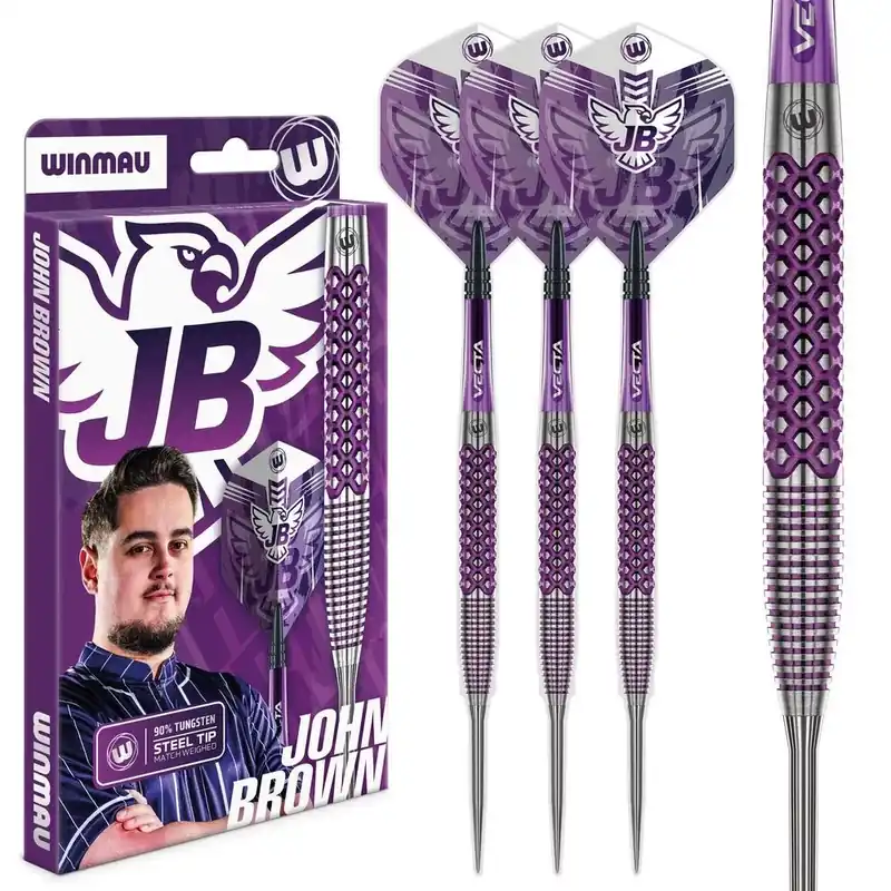 Šipky steel Winmau John Brown 22g 90% wolfram Sleva