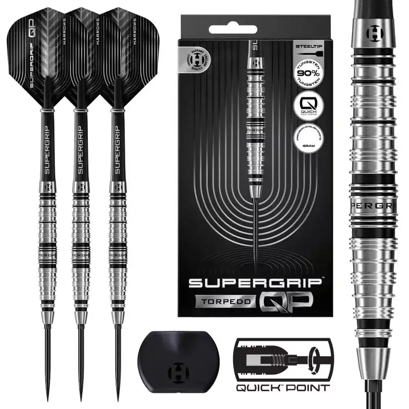 Šipky steel Harrows Supergrip Torpedo 23g QP 90% wolfram Top Prodej