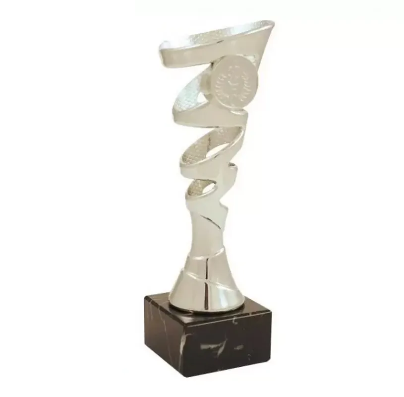 ProZona Sportovní trofej design spirály mramorový podstavec stříbrná 19 cm Rychlé Dodání