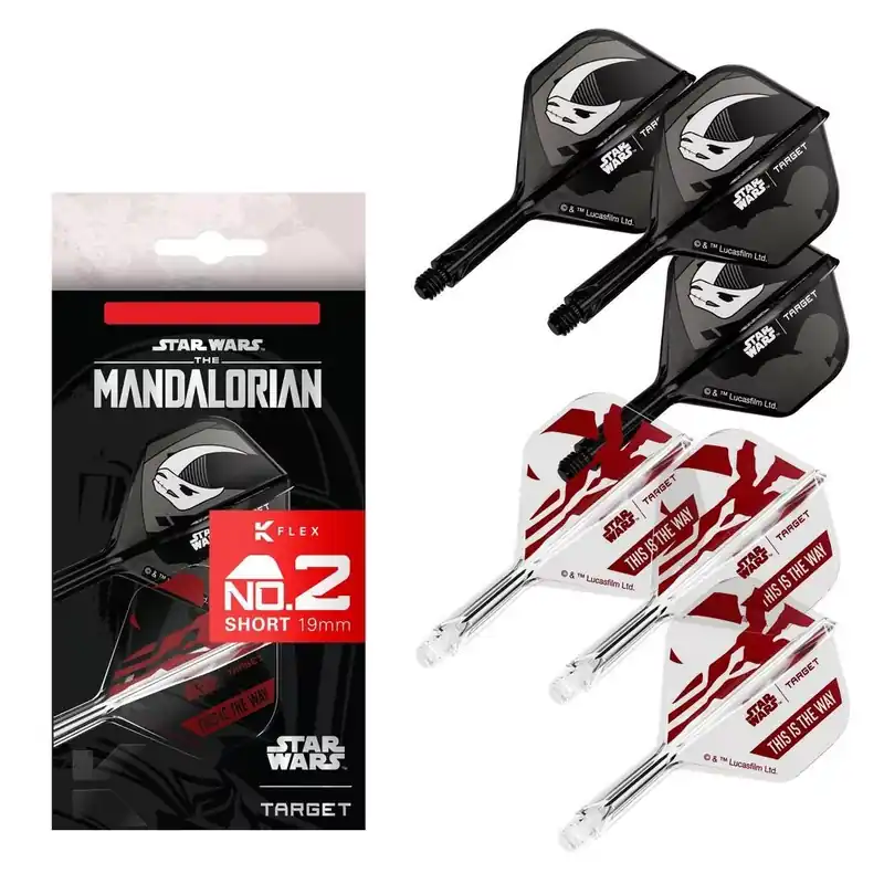 STAR WARS TARGET K-Flex Mandalorian integrované No2 letky a krátké násadky na šipky 6ks Kup Teď