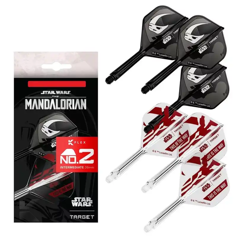 STAR WARS TARGET K-Flex Mandalorian integrované No2 letky a střední násadky na šipky 6ks Bezpečná Platba