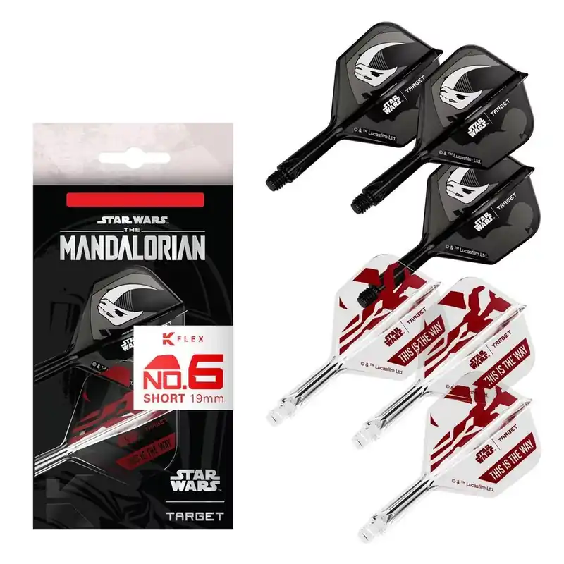 Nejlepší Volba STAR WARS TARGET K-Flex Mandalorian integrované No6 letky a krátké násadky na šipky 6ks