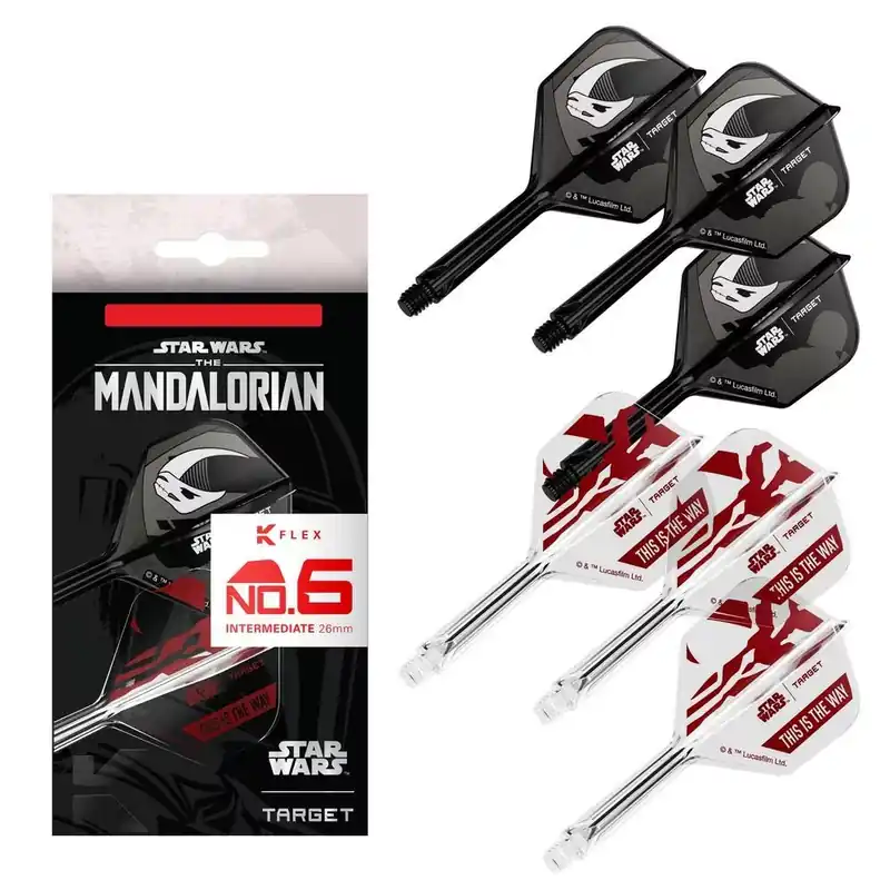 STAR WARS TARGET K-Flex Mandalorian integrované No6 letky a střední násadky na šipky 6ks Koupit Online