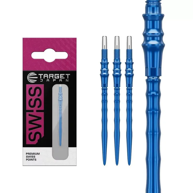 Aktuální Hroty Target Japan Premium Swiss Point modré 40mm na šipky