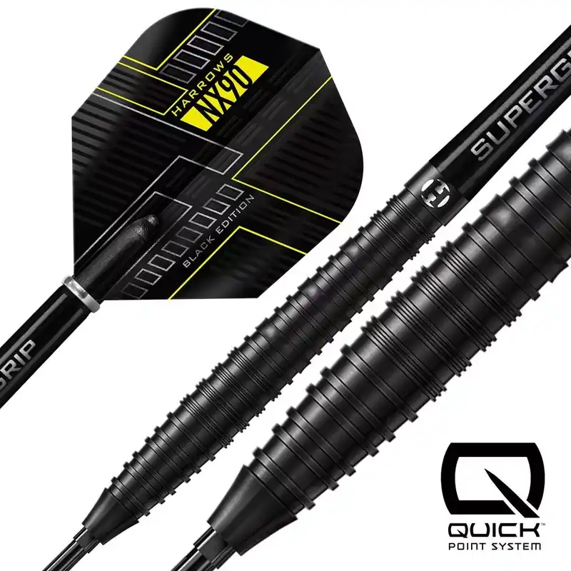 Pouze Dnes Šipky steel Harrows NX90 Black Edition 24g QP 90% wolfram