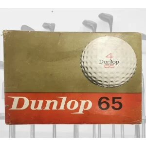 Historický golfový míček Dunlop 65 (černý nápis) krabička 12ks originál zabaleno (míčky v černé folii) Víkendová Akce