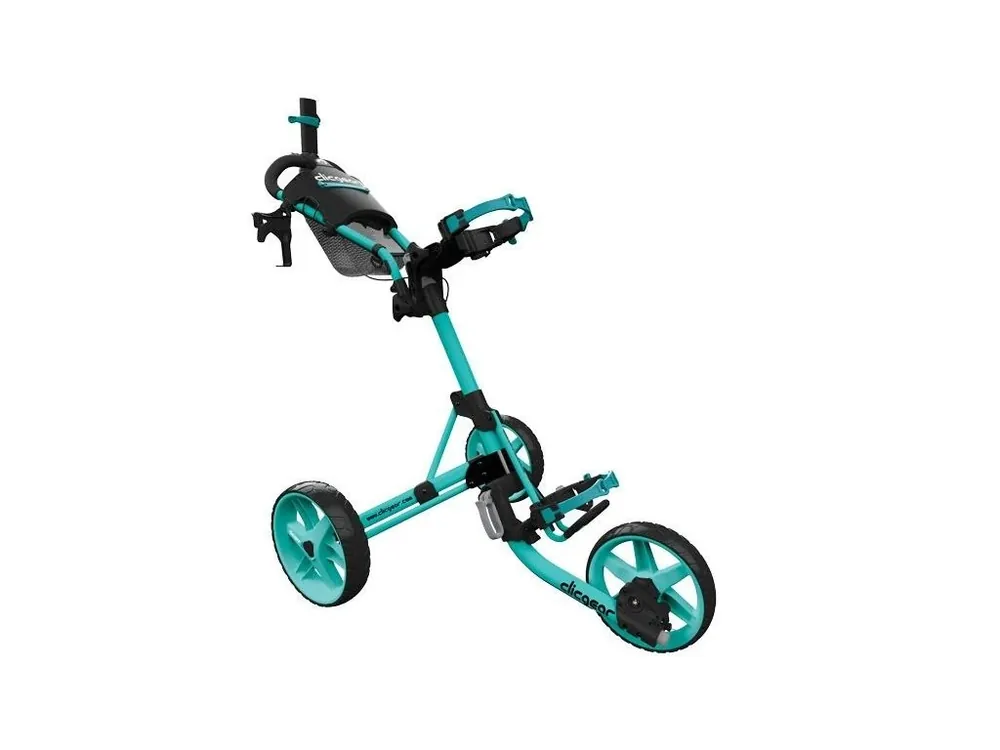 CLICGEAR M4 golfový vozík tyrkysový + Golfová samolepka černá Autentický
