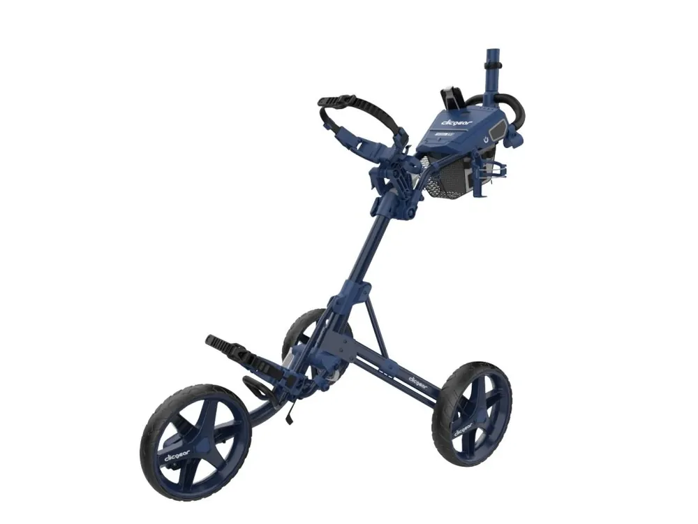 CLICGEAR M4.5 golfový vozík modrý + Golfová samolepka černá Must-Have