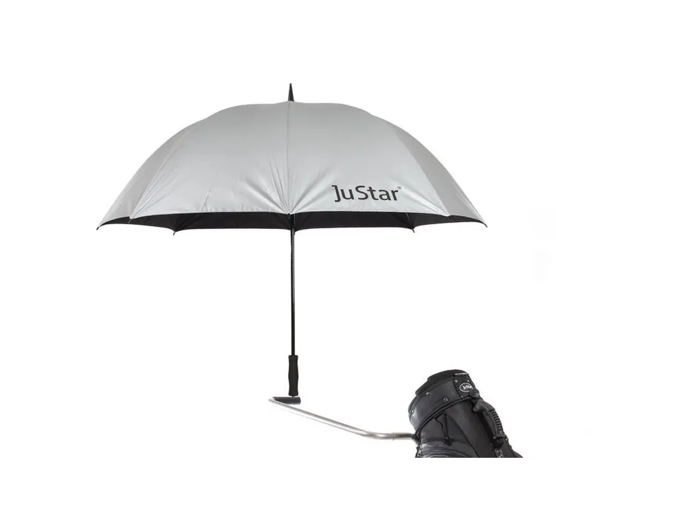Výprodej JUSTAR UMBRELLA deštník stříbrný + Golfová samolepka černá