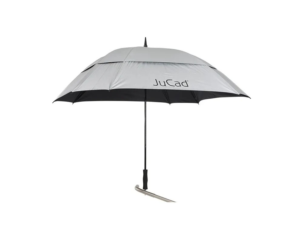 JUCAD UMBRELLA square windproof silver + Golfová samolepka černá Top Prodej