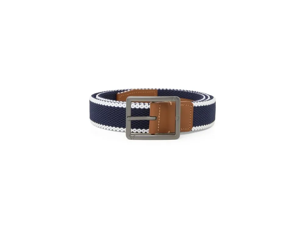 Výprodej CALLAWAY Striped Stretch Braided pánský pásek modrý + Golfová samolepka černá