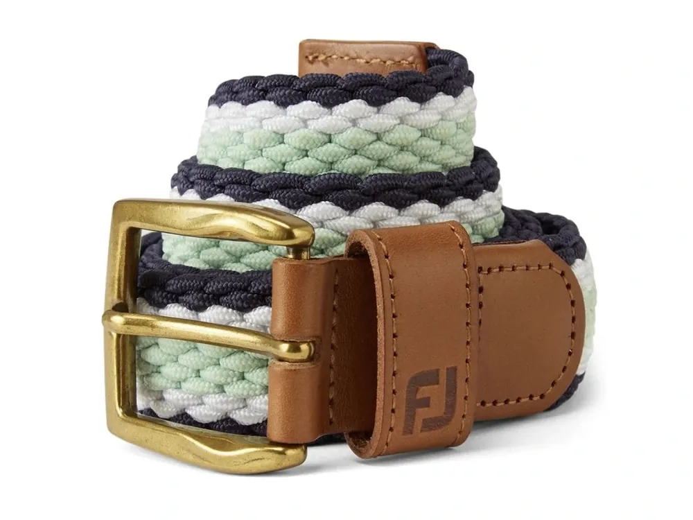 FOOTJOY Canvas pánský pásek modro-bílo-zelený Speciální Cena