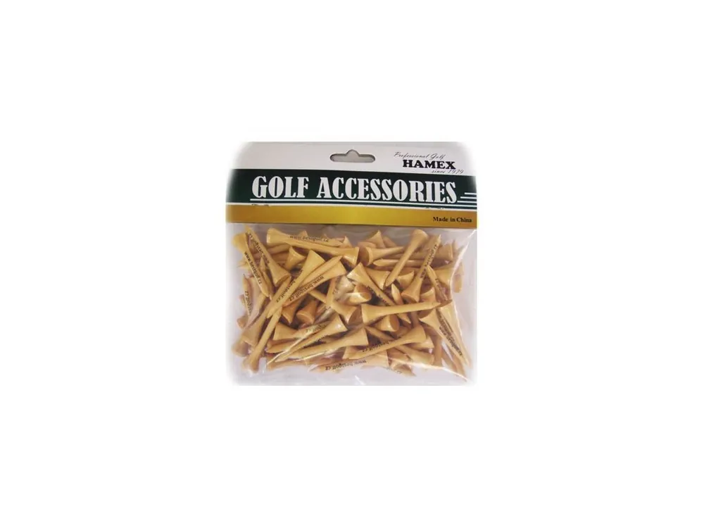 Cenový Hit HAMEX dřevěná golfová týčka 45 mm s potiskem Bestgolf (100 ks)