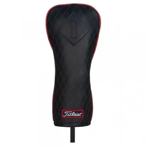 TITLEIST Leather Jet headcover na driver + Golfová samolepka černá Oblíbený