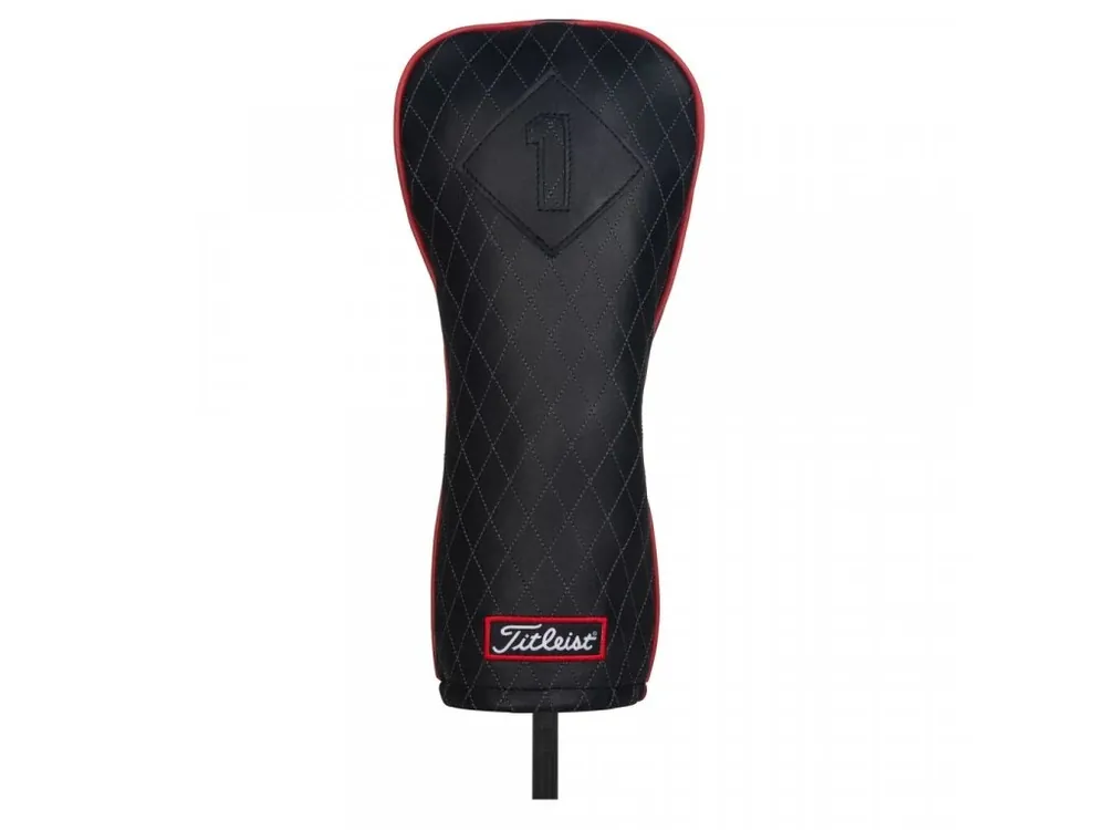 TITLEIST Leather Jet headcover na driver + Golfová samolepka černá Oblíbený
