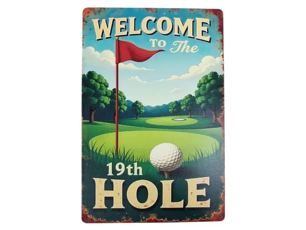 Kovová cedule s golfovým motivem Víkendová Akce