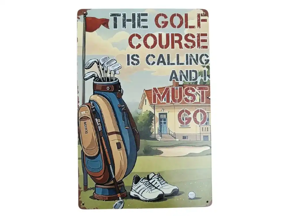 Ihned K Objednání Kovová cedule s golfovým motivem