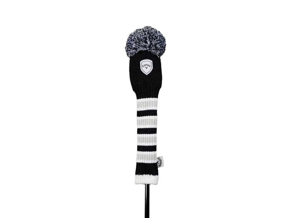 Značkový CALLAWAY Pom Pom headcover na fairwayové dřevo černo-šedo-bílý
