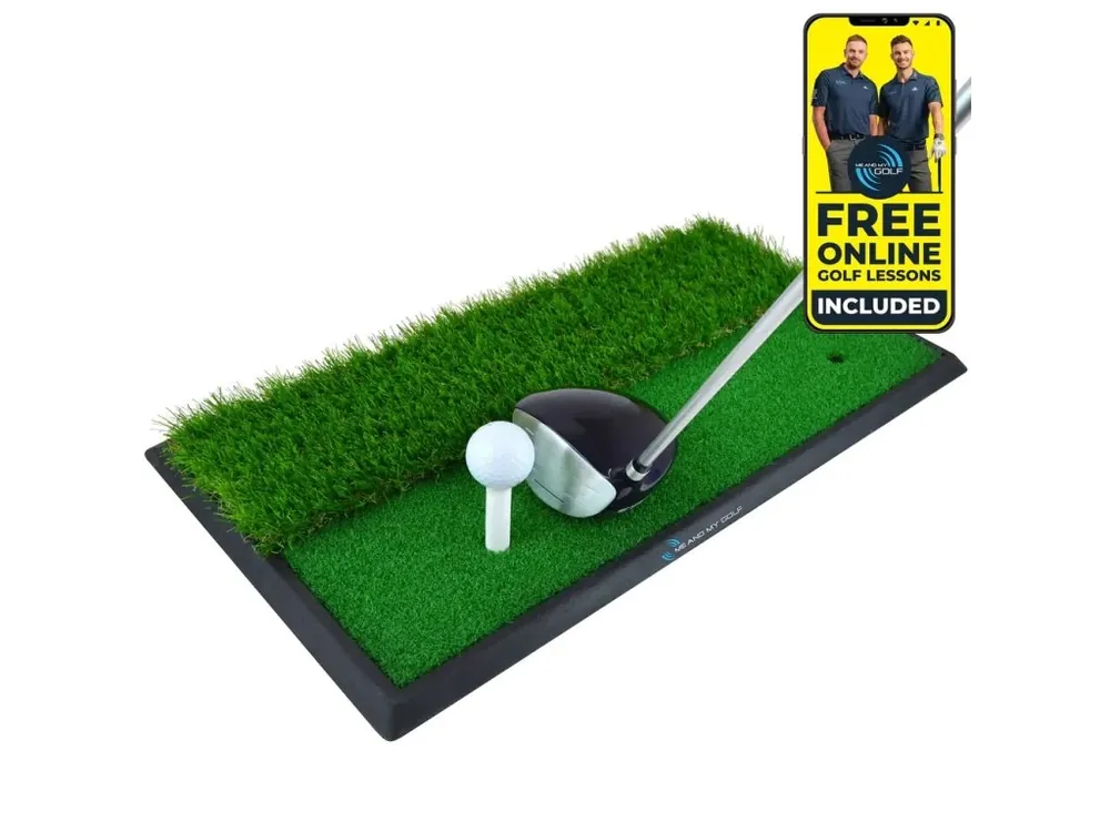 Sezónní Sleva MAMG Dual Turf 2 in 1 Mat - odpalovací podložka + Golfová samolepka černá