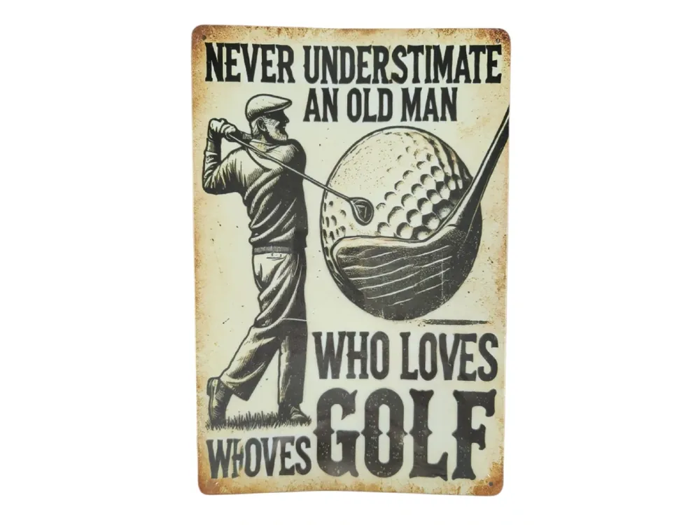 Kovová cedule s golfovým motivem Tovární Cena