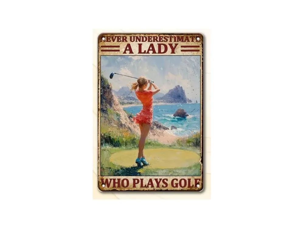Finální Výprodej Kovová cedule s golfovým motivem
