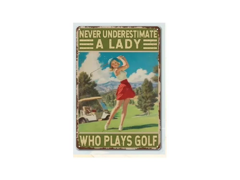 Kovová cedule s golfovým motivem Autentický