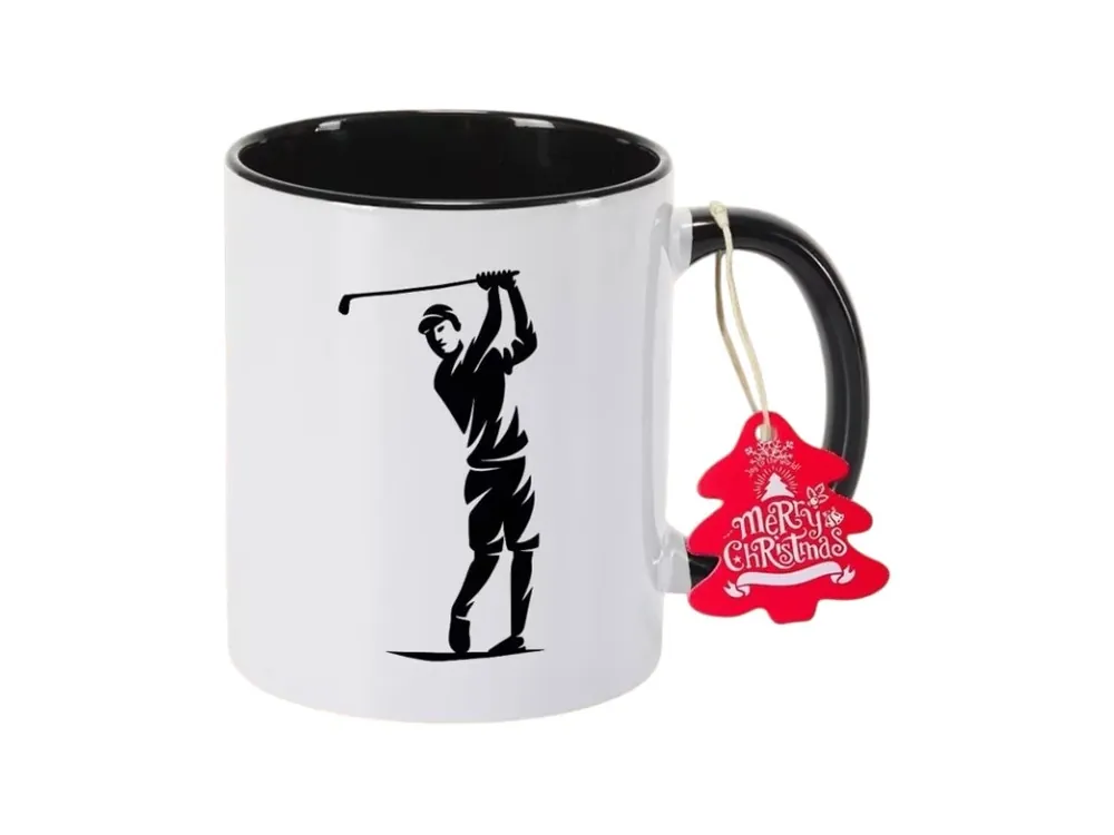 Keramický hrnek s golfovým motivem, černo-bílý Akce
