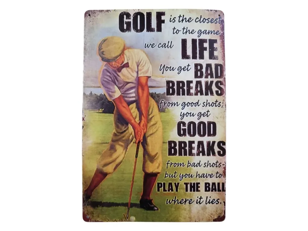 Omezená Nabídka Kovová cedule s golfovým motivem