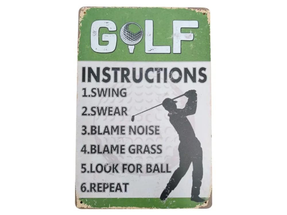 Levný Kovová cedule s golfovým motivem