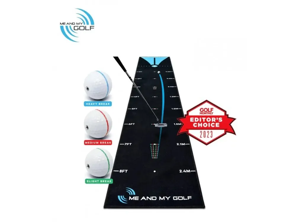 Expresní Doručení MAMG Breaking Ball Putting Mat (7,5 FT - 2,3 m) - patovací koberec + Golfová samolepka černá