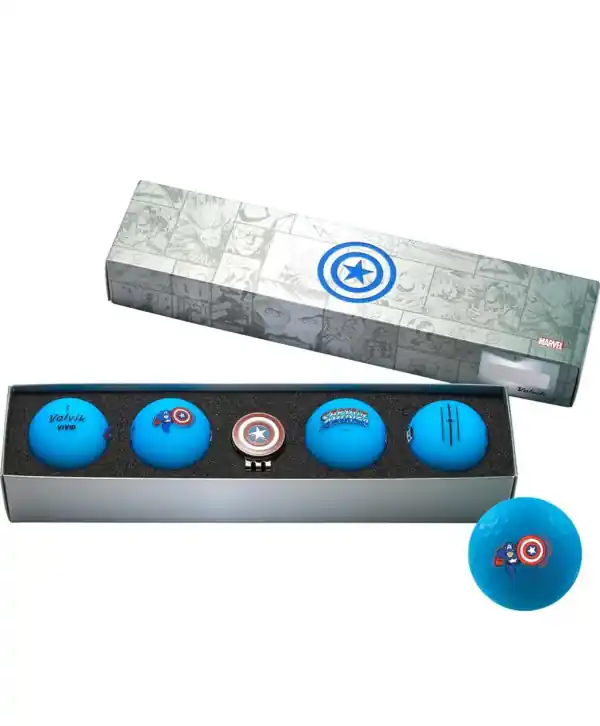 Marvel balení golfových míčků Volvik Captain America (4ks) Oblíbený