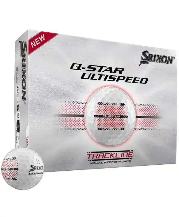 Golfové míčky Srixon Q-Star Ultispeed Trackline Pure White (12 ks) Sezónní Sleva