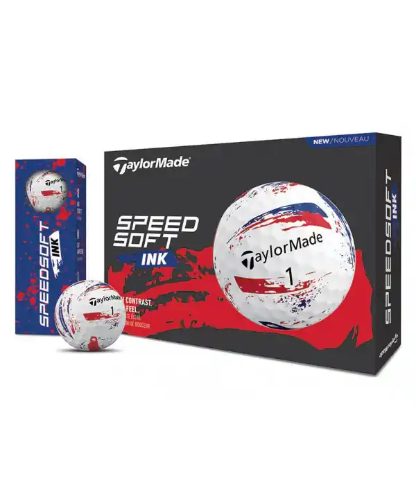 Golfové míčky TaylorMade SpeedSoft INK Blue/Red (12 ks) Výprodej