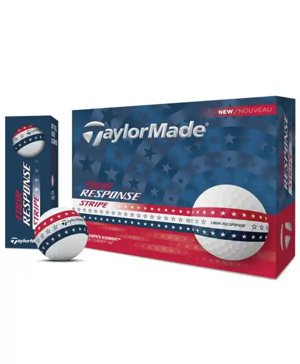 Golfové míčky TaylorMade Tour Response Stripe USA (12 ks) Sezónní Sleva