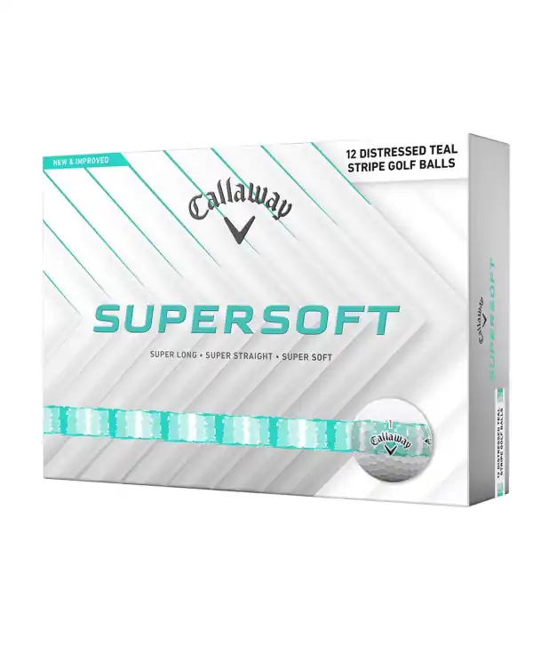 Dokud Zásoby Vydrží Golfové míčky Callaway Supersoft SuperSoft Distressed Teal Stripe (12 ks)